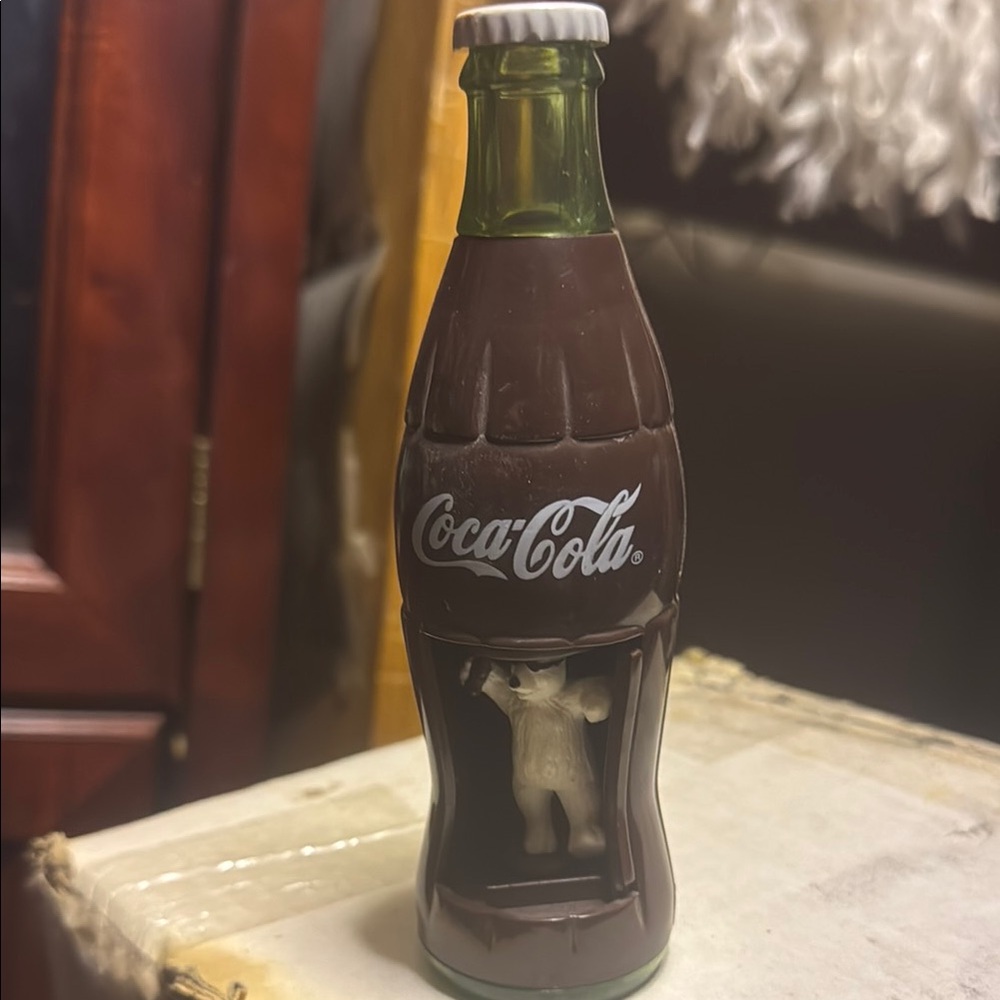 RARE 1999 Coca-Cola Hidden Polar Bear Wind-Up Coke Bottle 6" COLLECTABLE